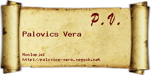 Palovics Vera névjegykártya