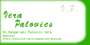 vera palovics business card